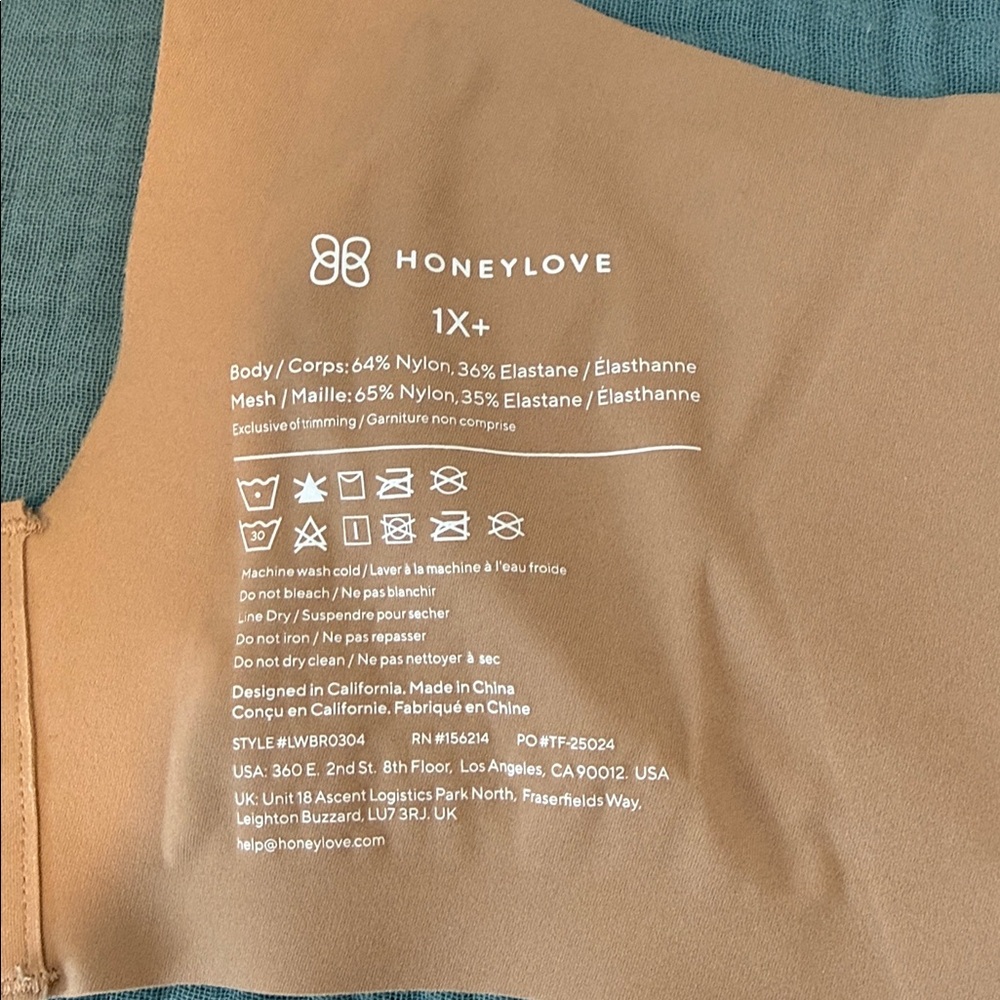 Honeylove bra 1X+like new